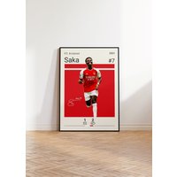 Bukayo Saka Poster, Fc Argentinien Fußball Druck, Sport Geschenk Für Ihn, Schlafzimmer Poster von NordicPrintAthletes