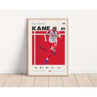 Harry Kane Poster, Bayern München Fußball Druck, Sport Geschenk Für Ihn von NordicPrintAthletes