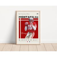 Joe Montana Poster, San Francisco 49Ers Nfl Fan Geschenke, Football Sport Geschenk Für Ihn von NordicPrintAthletes