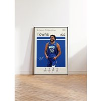 Karl-Anthony Towns Poster, Minnesota Timberwolves Basketball Druck, Nba Sport Geschenk Für Ihn von NordicPrintAthletes