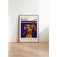 Kobe Bryant Poster, Los Angeles Lakers Basketball Print, Nba Sportposter, Geschenk Für Ihn von NordicPrintAthletes