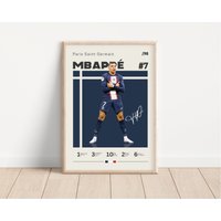 Kylian Mbappe Poster, Paris Saint Germain Fußball Druck, Sport Geschenk Für Ihn von NordicPrintAthletes