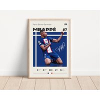 Kylian Mbappe Poster, Paris Saint Germain Fußball Druck, Sport Geschenk Für Ihn von NordicPrintAthletes