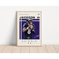 Lamar Jackson Poster, Baltimore Ravens Nfl Fan Geschenke, Football Sportposter, Geschenk Für Ihn von NordicPrintAthletes