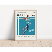 Lamello Ball Poster, Charlotte Hornets Basketball Print, Nba Sport Geschenk Für Ihn von NordicPrintAthletes