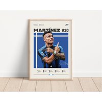 Lautaro Martínez Poster, Inter Mailand Fußball, Fußball Sport Geschenk Für Ihn von NordicPrintAthletes