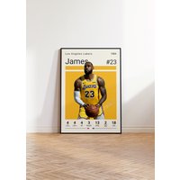 Lebron James Poster, Los Angeles Lakers Basketball Druck, Nba Sport Geschenk Für Ihn von NordicPrintAthletes