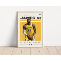 Lebron James Poster, Los Angeles Lakers Basketball Druck, Nba Sport Geschenk Für Ihn von NordicPrintAthletes