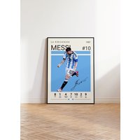 Lionel Messi Poster, Argentinien Fußball Druck, Sport Geschenk Für Ihn von NordicPrintAthletes