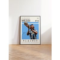 Lionel Messi Poster, Argentinien Fußball Druck, Sport Geschenk Für Ihn von NordicPrintAthletes