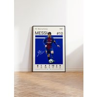 Lionel Messi Poster, Fc Barcelona Fußball Sport Geschenk Für Ihn von NordicPrintAthletes