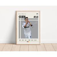 Mesut Özil Poster, Real Madrid Fußball Sport Geschenk Für Ihn von NordicPrintAthletes