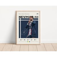 Neymar Poster, Paris Saint Germain Fußball Druck, Sport Geschenk Für Ihn von NordicPrintAthletes