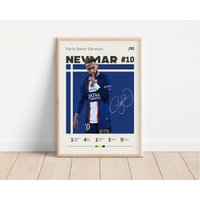 Neymar Poster, Paris Saint Germain Fußball Druck, Sport Geschenk Für Ihn von NordicPrintAthletes