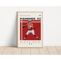 Patrick Mahomes Poster, Kansas City Chiefs Nfl Fan Geschenke, Football Sportposter, Geschenk Für Ihn von NordicPrintAthletes