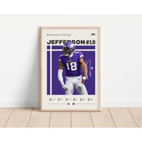 Poster Justin Schmeferson, Minnesota Vikings Poster, Nfl Fan Geschenke, Football Sportposter, Geschenk Für Ihn von NordicPrintAthletes