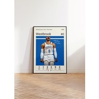 Russell Westbrook Poster, Oklahoma City Thunder Basketball Druck, Nba Sport Geschenk Für Ihn von NordicPrintAthletes