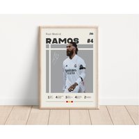 Sergio Ramos Poster, Real Madrid Fußball, Fußball Sport Geschenk Für Ihn von NordicPrintAthletes