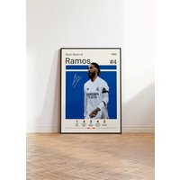 Sergio Ramos Poster, Real Madrid Fußball, Fußball Sport Geschenk Für Ihn von NordicPrintAthletes