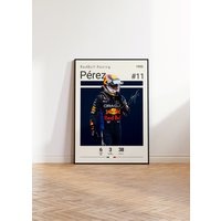 Serigo Perez Poster, F1 Racing Fan Geschenk, Formel One Sport Geschenk Für Ihn, Schlafzimmer Motorsport von NordicPrintAthletes