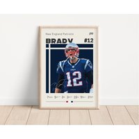 Tom Brady Poster, New England Patriots Nfl Fan Geschenke, Football Sportposter, Geschenk Für Ihn von NordicPrintAthletes