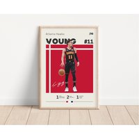 Trae Young Poster, Atlanta Hawks Basketball Druck, Nba Sport Geschenk Für Ihn von NordicPrintAthletes