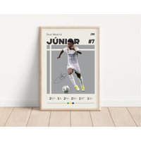 Vinicius Junior Poster, Real Madrid Fußball, Fußball Sport Geschenk Für Ihn von NordicPrintAthletes