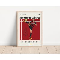 Zlatan Ibrahimović Poster, Ac Mailand Fußball Sport Geschenk Für Ihn von NordicPrintAthletes