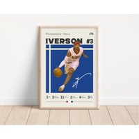 Allen Iverson Poster, Philadelphia 76Ers, Nba Fans, Basketball Sport Geschenk Für Ihn von NordicPrintsAthletes