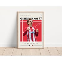 Antoine Griezmann Poster, Atlético De Madrid, Fußball Sport Geschenk Für Ihn von NordicPrintsAthletes