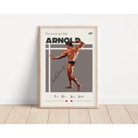 Arnold Schwarzenegger Poster, Print, Motivationsposter, Bodypainting Sportposter, Geschenk Für Ihn 2 von NordicPrintsAthletes