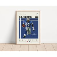 Barry Sanders Poster, Detroit Lions, Nfl Fan Geschenk, Football Sport Geschenk Für Ihn von NordicPrintsAthletes