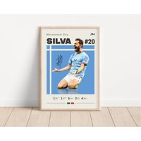 Bernardo Silva Poster, Manchester City Fußball Druck, Sport Geschenk Für Ihn von NordicPrintsAthletes