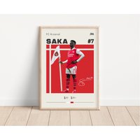 Bukayo Saka Poster, Fc Waffenhalter, Fußball Sport Geschenk Für Ihn von NordicPrintsAthletes