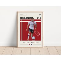 Christian Pulisic Poster, Ac Mailand, Fußball Sport Geschenk Für Ihn von NordicPrintsAthletes