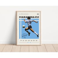 Diego Maradona Poster, Argentinien Fußball Druck, Sport Geschenk Für Ihn von NordicPrintsAthletes