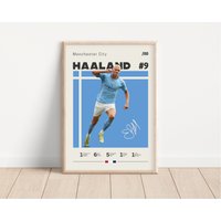 Erling Haaland Poster, Manman City Fußball Druck, Sport Geschenk Für Ihn von NordicPrintsAthletes