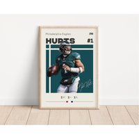 Jalen Hurts Poster, Philadelphia Eagles, Nfl Fan Geschenke, Football Sport Geschenk Für Ihn von NordicPrintsAthletes