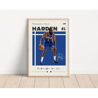 James Harden Poster, Philadelphia 76Ers, Nba Fans, Basketball Sportposter, Geschenk Für Ihn von NordicPrintsAthletes