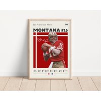 Joe Montana Poster, San Francisco 49Ers, Nfl Fan Geschenke, Fußball Sport Geschenk Für Ihn von NordicPrintsAthletes