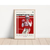 Joe Montana Poster, San Francisco 49Ers, Nfl Fan Geschenke, Fußball Sport Geschenk Für Ihn von NordicPrintsAthletes