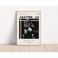 Josh Jacobs Poster, Las Vegas Raiders, Nfl Fan Geschenke, Football Sport Geschenk Für Ihn von NordicPrintsAthletes