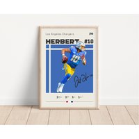 Justin Herbert Poster, Los Angeles Chargers, Nfl Fan Geschenke, Fußball Sport Geschenk Für Ihn von NordicPrintsAthletes