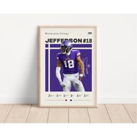 Justin Jefferson Poster, Minnesota Vikings, Nfl Fan Geschenke, Fußball Sport Geschenk Für Ihn von NordicPrintsAthletes