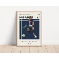 Kylian Mbappe Poster, Paris Saint Germain Fußball Druck, Sport Geschenk Für Ihn 3 von NordicPrintsAthletes