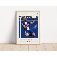 Kylian Mbappe Poster, Paris Saint Germain Fußball Sport Geschenk Für Ihn von NordicPrintsAthletes