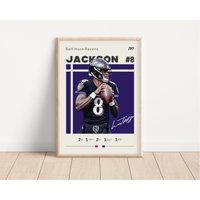 Lamar Jackson Poster, Baltimore Ravens, Nfl Fan Geschenke, Fußball Sport Geschenk Für Ihn 2 von NordicPrintsAthletes