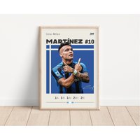 Lautaro Martinez Poster, Inter Mailand, Fußball Sport Geschenk Für Ihn von NordicPrintsAthletes