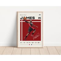 Lebron James Poster, Miami Heat, Nba Fans, Basketball Sport Geschenk Für Ihn von NordicPrintsAthletes