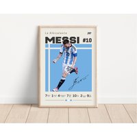 Lionel Messi Poster, Argentinien Fußball Druck, Sport Geschenk Für Ihn von NordicPrintsAthletes